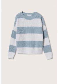 Mango Kids sweter bawełniany dziecięcy Bloqui. Okazja: na co dzień. Kolor: niebieski. Materiał: bawełna. Styl: casual #7