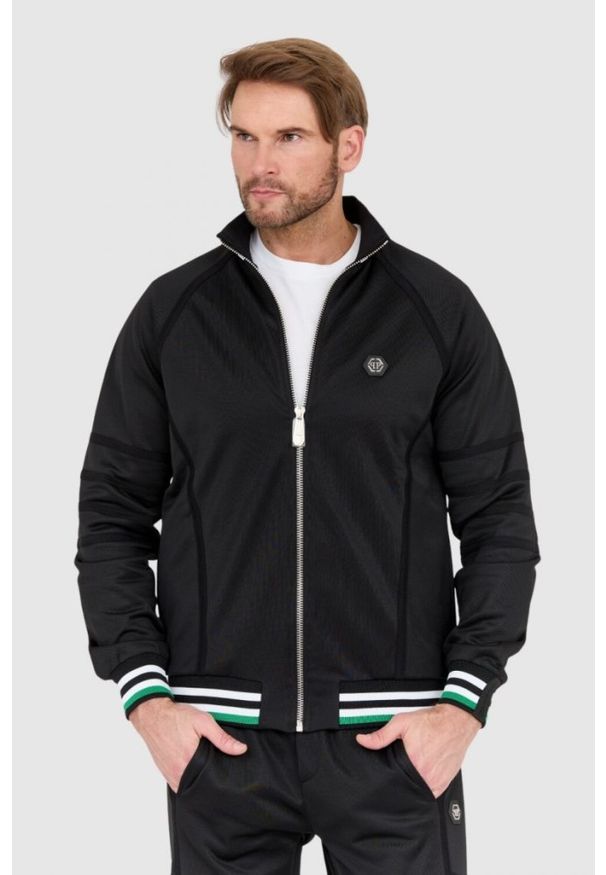 Philipp Plein - PHILIPP PLEIN Dres męski z czaszką i kośćmi. Kolor: czarny. Materiał: dresówka