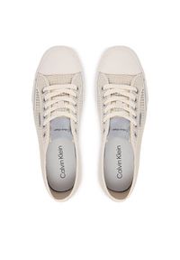 Calvin Klein Trampki Vulc Laceup Low Raffia HW0HW03082 Beżowy. Kolor: beżowy. Materiał: materiał #6