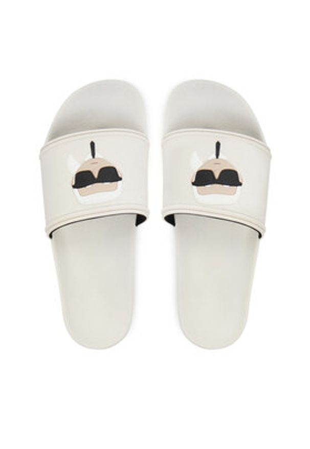 Karl Lagerfeld - KARL LAGERFELD Klapki KL70005 Biały. Kolor: biały. Materiał: skóra