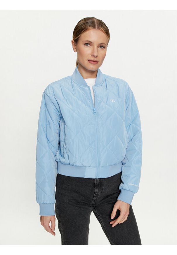 Calvin Klein Jeans Kurtka bomber J20J222587 Niebieski Regular Fit. Kolor: niebieski. Materiał: syntetyk