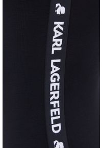 Karl Lagerfeld Body kolor czarny gładki. Kolor: czarny. Materiał: materiał. Wzór: gładki