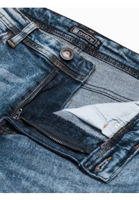 Ombre Clothing - Spodnie męskie jeansowe z marmurkowym efektem SLIM FIT P1022 - niebieskie - XXL. Kolor: niebieski. Materiał: jeans #2