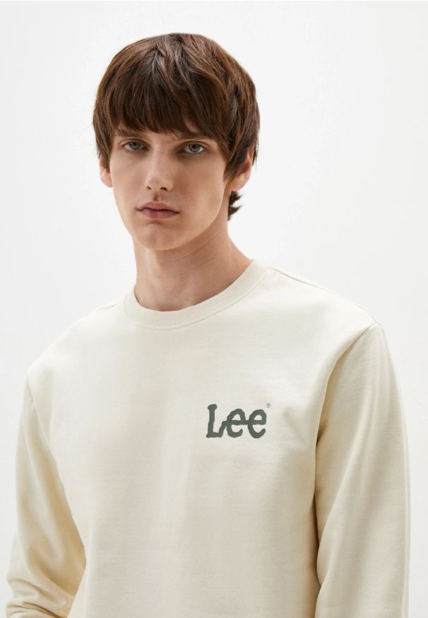 Lee - LEE MĘSKA BLUZA WOBBLY LEE SWS ECRU 112341666 L81M016990