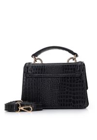 Wittchen - Minikuferek z ekoskóry o fakturze croco. Kolor: czarny. Wzór: haft. Dodatki: z haftem. Materiał: skórzane. Styl: elegancki, wizytowy #6
