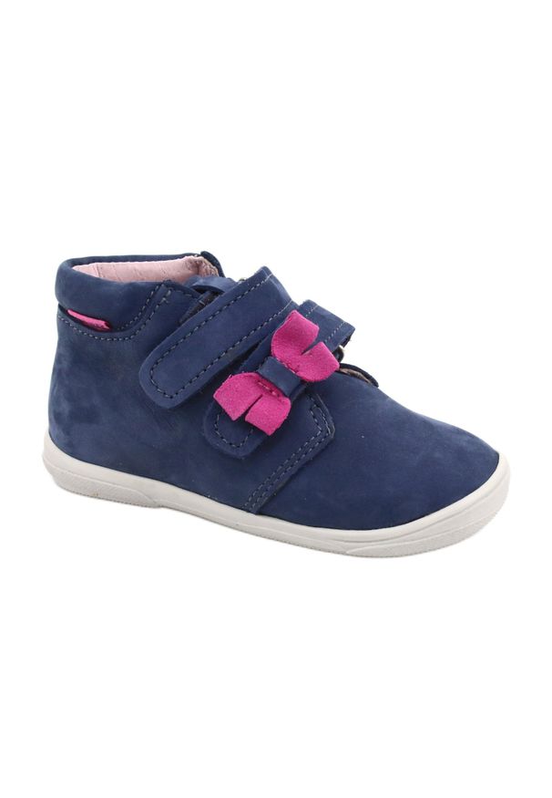 Mazurek Trzewiki Na Rzepy 1341 navy/pink granatowe różowe. Zapięcie: rzepy. Kolor: różowy, wielokolorowy, niebieski. Materiał: nubuk, skóra. Sezon: jesień, wiosna