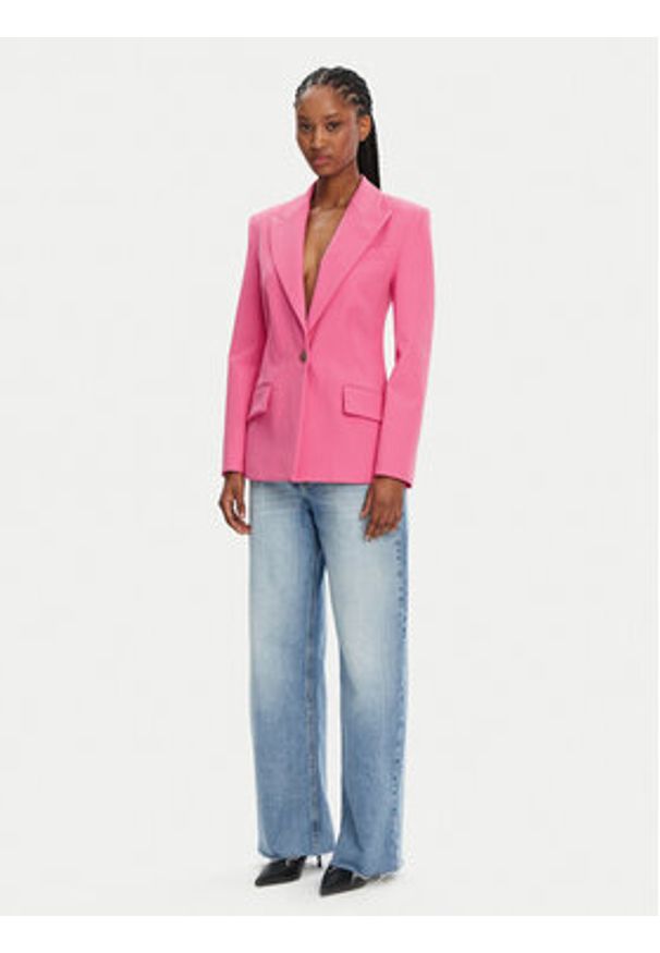 Versace Jeans Couture Marynarka 78HAQ702 Różowy Slim Fit. Kolor: różowy. Materiał: wiskoza