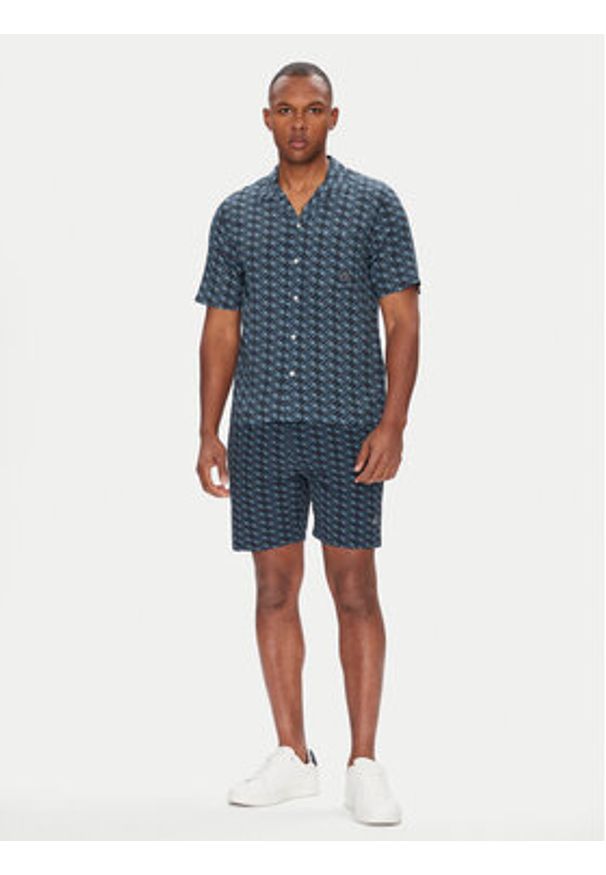 Moose Knuckles Koszula The Bay M15MT709H Granatowy Regular Fit. Kolor: niebieski. Materiał: syntetyk