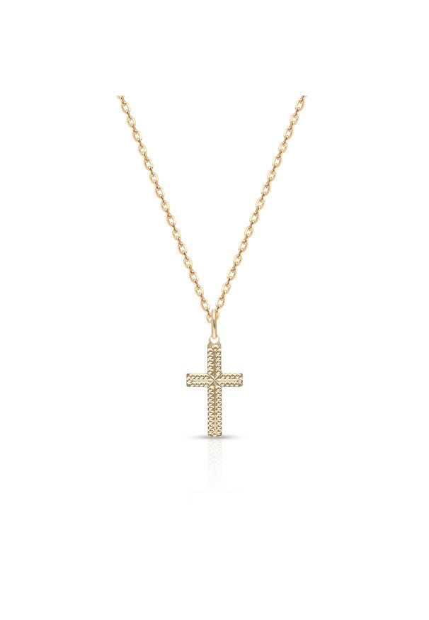 W.KRUK - Wisiorek złoty krzyżyk. Materiał: złote. Kolor: złoty