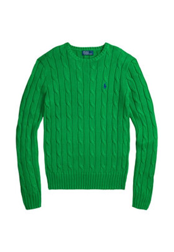 Polo Ralph Lauren Sweter 211971869011 Zielony Slim Fit. Typ kołnierza: polo. Kolor: zielony. Materiał: bawełna