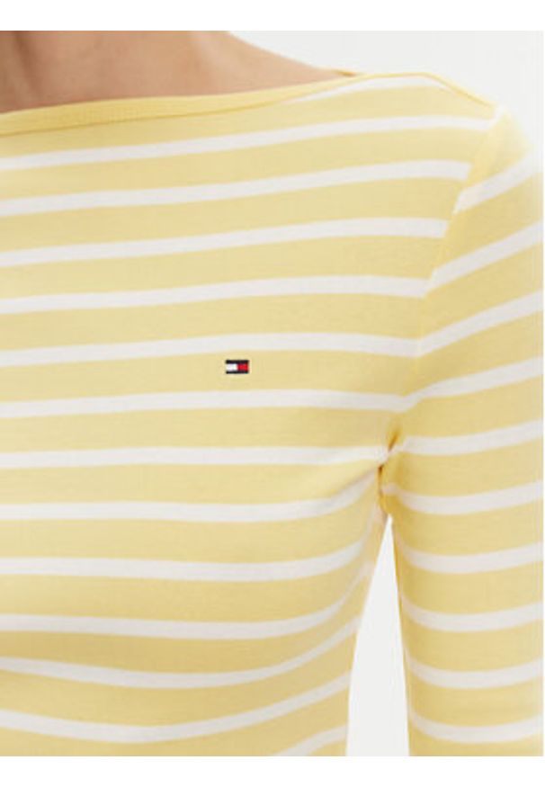 TOMMY HILFIGER - Tommy Hilfiger Bluzka New Cody WW0WW40589 Żółty Slim Fit. Kolor: żółty. Materiał: bawełna