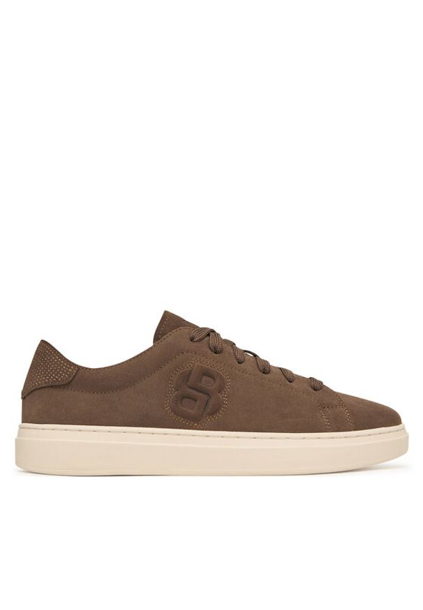 BOSS Sneakersy Kieran 50569228 Brązowy. Kolor: brązowy. Materiał: skóra, zamsz