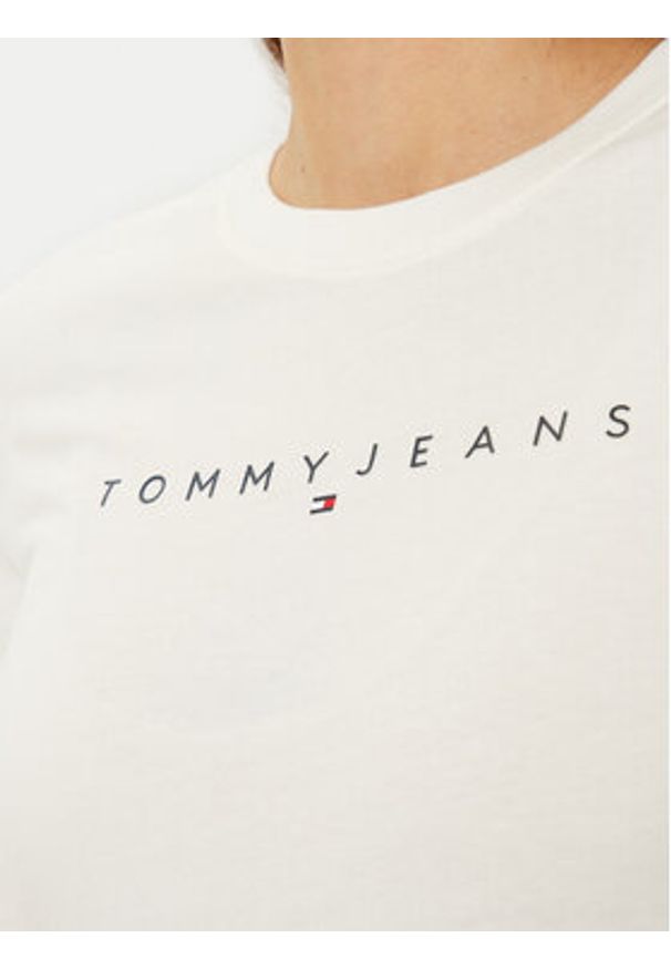 Tommy Jeans Bluzka DW0DW19434 Écru Slim Fit. Materiał: bawełna