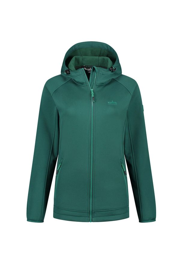 Jack Wolfskin - Kurtka Softshell Kjelvik Kelly dla Kobiet - Komfort i Ochrona. Kolor: zielony. Materiał: softshell. Sport: turystyka piesza