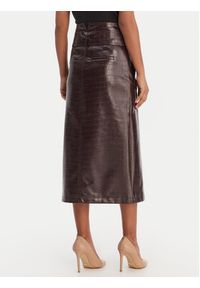 Morgan Spódnica z imitacji skóry 261-JADYNA Brązowy Slim Fit. Kolor: brązowy. Materiał: skóra #3