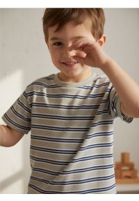 Sinsay - Koszulka w paski - szary. Kolor: szary. Wzór: paski #1