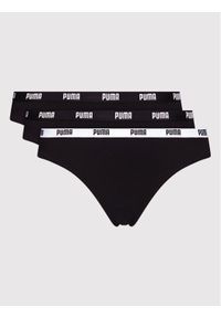 Puma Komplet 3 par stringów 907590 Czarny. Kolor: czarny. Materiał: bawełna