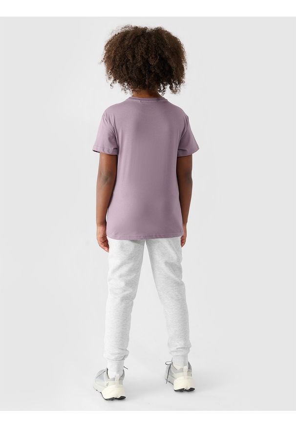 4f - 4F Spodnie dresowe joggery dziewczęce - szare 140 (9-10 lat). Okazja: na co dzień. Kolor: szary. Materiał: dresówka. Wzór: gładki, ze splotem. Sezon: lato. Styl: casual, sportowy