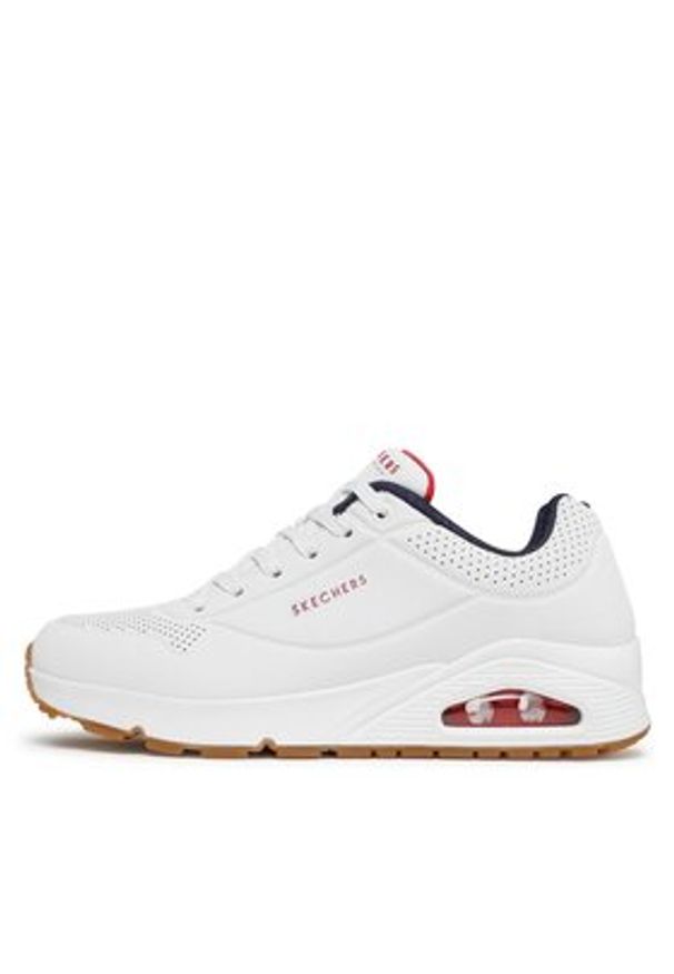 skechers - Skechers Sneakersy Uno Stand On Air 52458/WNVR Biały. Kolor: biały. Materiał: skóra