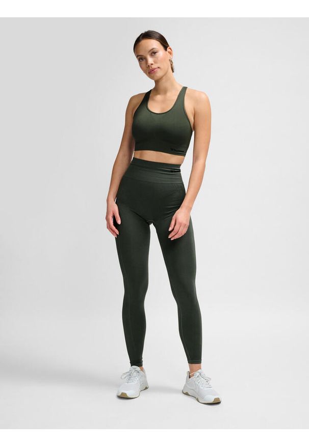 Stanik fitness cardio Hummel hmltif. Kolor: brązowy, zielony, wielokolorowy. Materiał: materiał. Sport: fitness