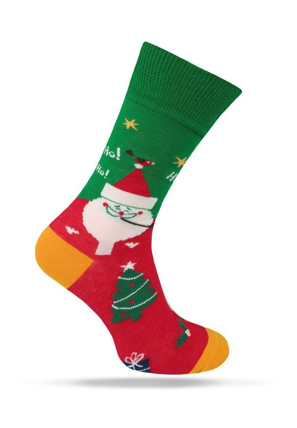 Świąteczne Skarpetki - Alties - Mikołaj z Fajką. Kolor: wielokolorowy. Materiał: poliester, bawełna, elastan