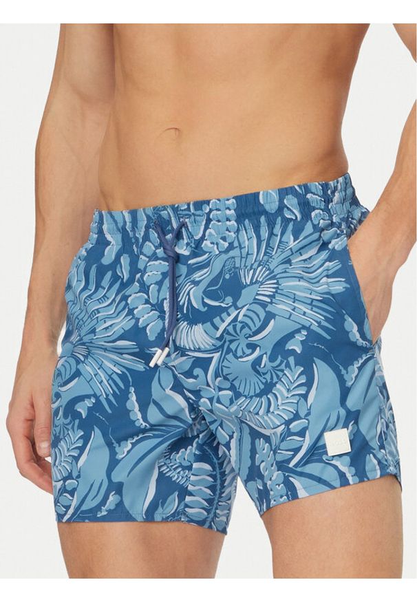BOSS Szorty kąpielowe Piranha 50508844 Niebieski Regular Fit. Kolor: niebieski. Materiał: syntetyk