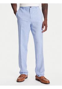 United Colors of Benetton - United Colors Of Benetton Spodnie materiałowe 43B3UF03X Niebieski Regular Fit. Kolor: niebieski. Materiał: len, bawełna #1