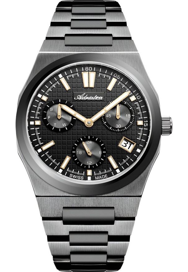 Zegarek Adriatica Zegarek męski Adriatica A8326.S1G6QF szary. Kolor: szary