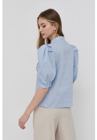 Custommade bluzka bawełniana Dolores damska gładka. Okazja: na co dzień. Kolor: niebieski. Materiał: bawełna. Długość rękawa: krótki rękaw. Długość: krótkie. Wzór: gładki. Styl: casual #5