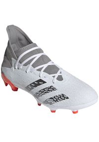 Adidas - Buty piłkarskie adidas Predator Freak.3 Fg M FY6276 szary, biały białe. Kolor: biały, szary, wielokolorowy. Materiał: materiał. Szerokość cholewki: normalna. Sport: piłka nożna #5
