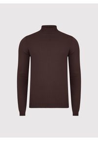 Pako Lorente - PAKO LORENTE – Brązowy półgolf męski. Kolor: brązowy. Materiał: wiskoza, poliamid. Wzór: gładki, ze splotem #9