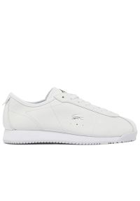 Buty damskie Lacoste Club-Low 749SFA0120-21G - białe. Okazja: na co dzień. Zapięcie: sznurówki. Kolor: biały. Materiał: guma, zamsz, skóra. Wzór: aplikacja. Obcas: na płaskiej podeszwie. Sport: turystyka piesza
