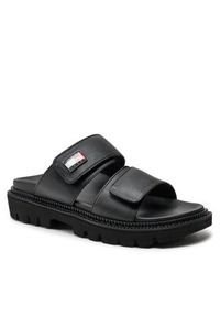 Tommy Jeans Klapki Tjw Puffed Sandal EN0EN02560 Czarny. Kolor: czarny. Materiał: skóra