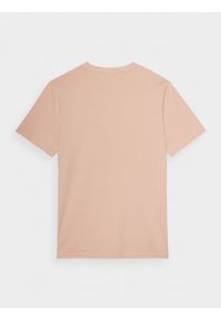outhorn - T-shirt z nadrukiem męski - beżowy. Okazja: na co dzień. Kolor: beżowy. Materiał: dzianina, bawełna. Wzór: nadruk. Styl: casual