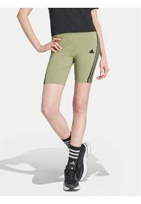 Adidas - adidas Szorty sportowe Future Icons 3-Stripes IY8109 Zielony Slim Fit. Kolor: zielony. Materiał: bawełna