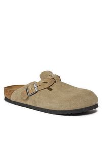 Birkenstock Klapki Boston Braided 1026694 Brązowy. Kolor: brązowy. Materiał: skóra