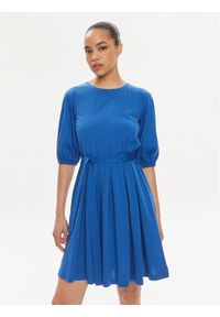 Weekend Max Mara Sukienka koktajlowa Jumbo 2415621072650 Niebieski Regular Fit. Kolor: niebieski. Materiał: bawełna. Styl: wizytowy