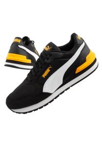 Buty sportowe młodzieżowe Puma ST Runner v4 Mesh. Kolor: czarny, biały, wielokolorowy, żółty. Materiał: mesh