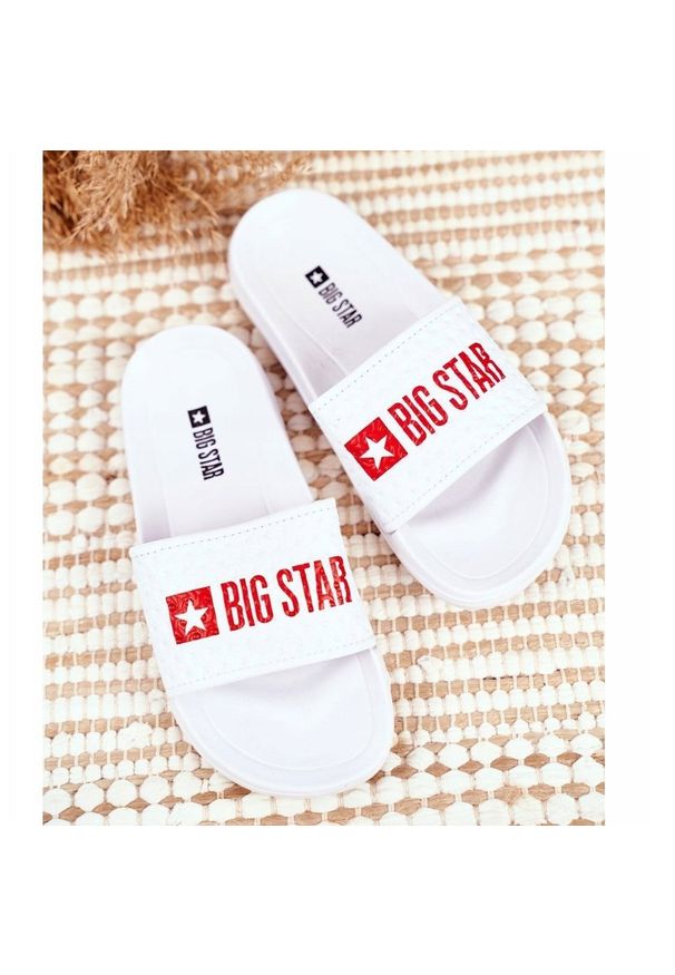 Big-Star - Klapki Dziecięce Big Star Białe Pikowane GG374803. Okazja: na plażę. Kolor: biały. Materiał: materiał, guma. Wzór: aplikacja
