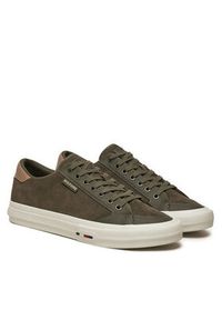 TOMMY HILFIGER - Tommy Hilfiger Sneakersy Vulc Street Low FM0FM05458 Zielony. Kolor: zielony. Materiał: skóra