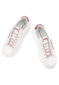 Białe Sneakersy Karl Lagerfeld Eleganckie Obuwie Damskie. Okazja: na co dzień. Zapięcie: sznurówki. Kolor: biały. Materiał: skóra. Styl: elegancki #5