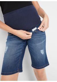 bonprix - Bermudy dżinsowe ciążowe, Regular Fit. Kolekcja: moda ciążowa. Kolor: niebieski. Styl: klasyczny