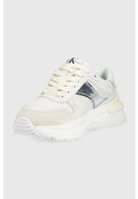 Calvin Klein Jeans sneakersy YW0YW00528.YAF kolor biały. Nosek buta: okrągły. Zapięcie: sznurówki. Kolor: biały. Obcas: na platformie #5