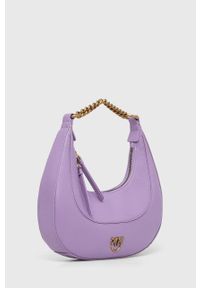 Pinko torebka skórzana kolor fioletowy. Kolor: fioletowy. Materiał: skórzane #7