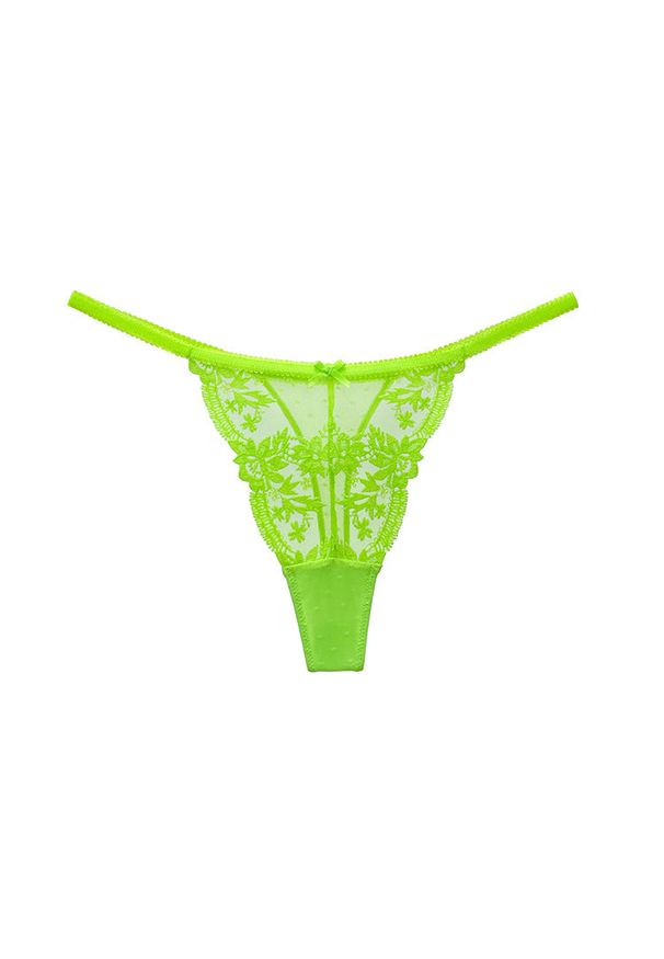 Intica - Stringi koronkowe trójkątne na każdą okazję Eladia. Kolor: zielony. Materiał: koronka. Wzór: koronka