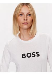 BOSS - Boss Bluzka Logo 50489592 Biały Regular Fit. Kolor: biały. Materiał: bawełna #4
