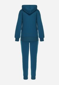 Born2be - Niebieski Bawełniany Komplet Dresowy z Bluzą i Spodniami Esara. Kolor: niebieski. Materiał: bawełna, dresówka #6