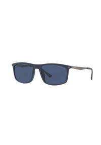 Emporio Armani Okulary przeciwsłoneczne męskie kolor granatowy. Kształt: prostokątne. Kolor: niebieski #1