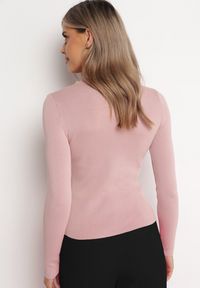 Born2be - Różowy Sweter w Perły i Cyrkonie Stesia. Kolor: różowy. Sezon: jesień, zima #5