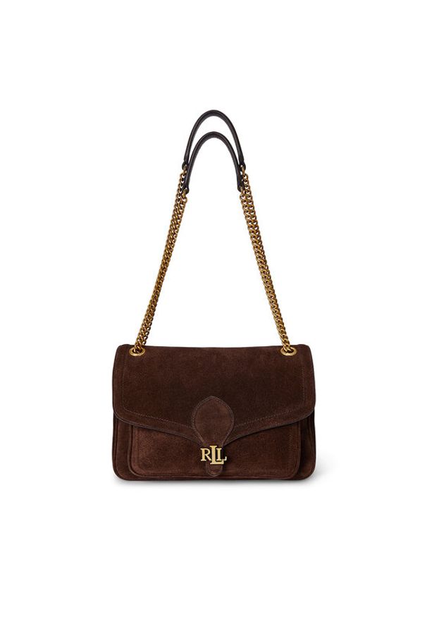 Lauren Ralph Lauren - LAUREN RALPH LAUREN Torebka 431974554002 Brązowy. Kolor: brązowy. Materiał: skórzane, zamszowe